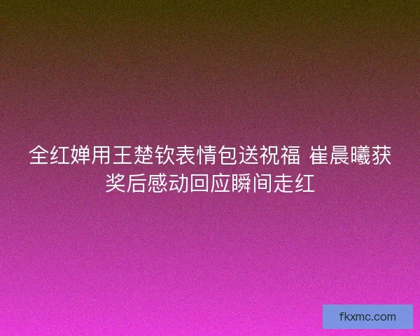 全红婵用王楚钦表情包送祝福 崔晨曦获奖后感动回应瞬间走红